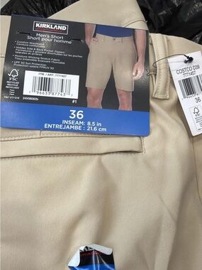Kirkland Signature Men’s Flat Front Shorts - Beige